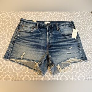AE77 The Classic Cut Off Denim Shorts Distressed Medium Wash NWT